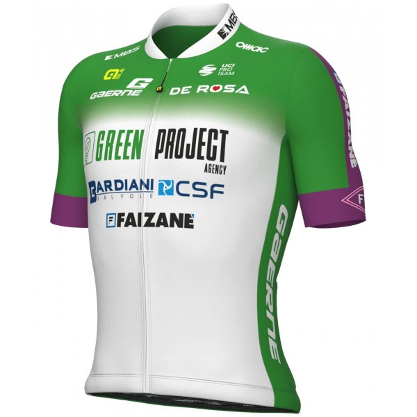 Green Project-Bardiani Csf-Faizane' 2023 Radtrikot kurzarm (langer RV)-ALE Radsport-Profi-Team